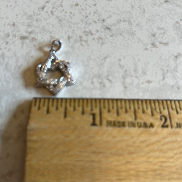 Star of David/Heart 18 karat white gold pendant - Picture 3 of 5